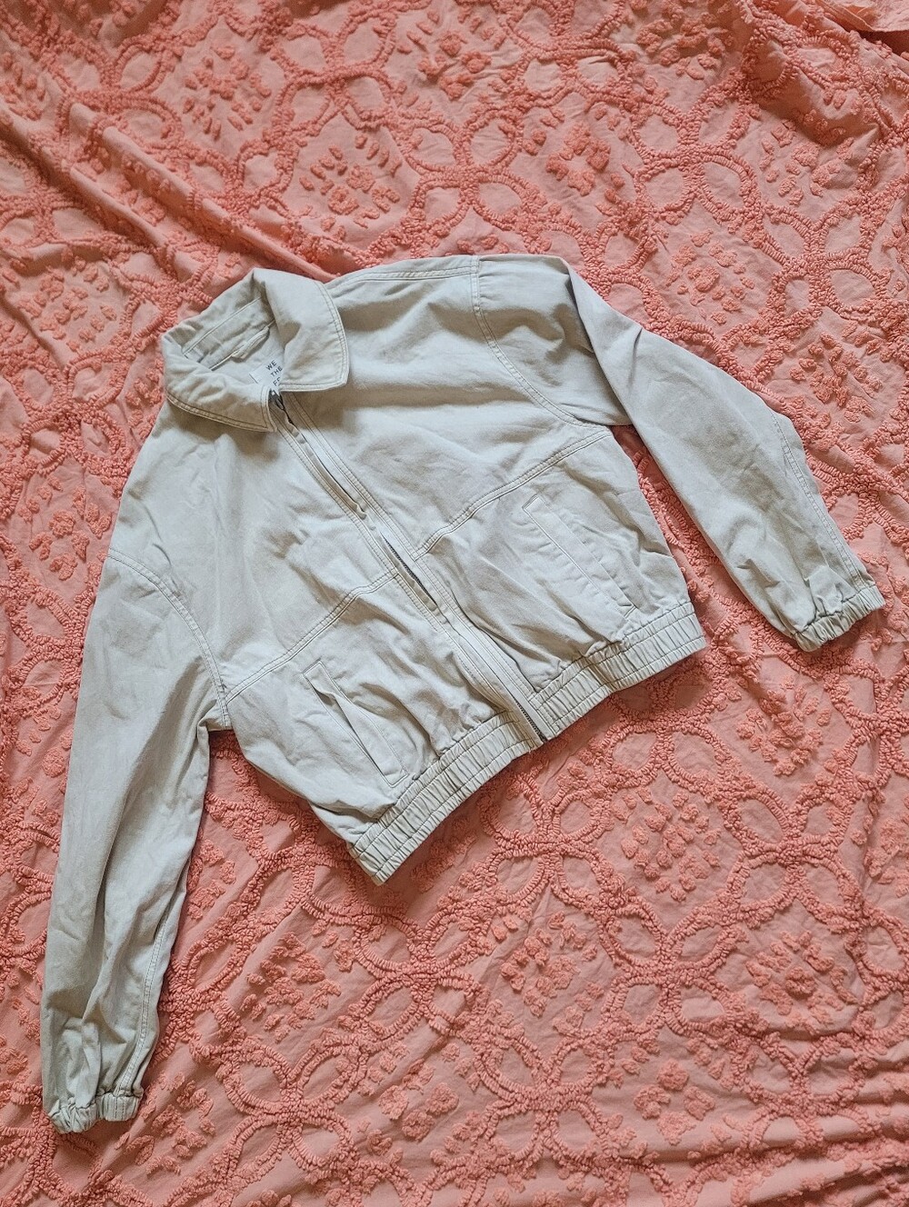 We The Free | Light Beige Cropped Zip Jacket